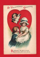 VALENTINE'S DAY ART NOUVEAU  EDWARDIAN CHILDREN+ CUPID  - Saint-Valentin