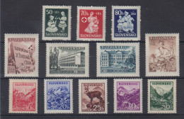 Slowakei 1943-44  Lot 12 Werte Mi.-Nr. 112-14, 128-31 Und 142-146  ** - Sonstige & Ohne Zuordnung