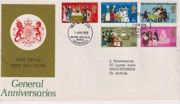 1970 Grossbritannien >FDC Mi:GB 539, Sn:GB 612, Yt:GB 586, Jahrestage, General Anniversaries - 1952-1971 Dezimalausgaben (Vorläufer)