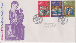 1970 Grossbritannien >FDC  Mi:GB 558-560, Sn:GB 645-647, Yt:GB 602-605, Christmas 1970 - Robert De Lisle Psalter - 1952-1971 Em. Prédécimales