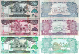 Somaliland Set 3 Pcs 500+1000+5000 Shillings - Pick 6-21 UNC Random Years - Somalia