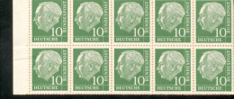 Heftchenblatt Bund 10 D Heuss I   MNH **postfrisch Neuf - 1951-1970