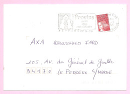LUQUET LA POSTE N°3085 - TVP Rouge Type 1, Sur Lettre. Prédécoupe Verticale Ondulée, Décalée à Gauche. - 1997-2004 Marianne Of July 14th