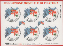 ERINNOFILIA - ITALIA - ITALIE - ITALY - 1998 - Esposizione Mondiale Di Filatelia Italia '98 - 6 Chiudilettera/Cinderella - Erinnophilie