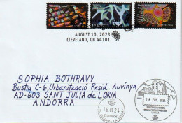 2023 Life Magnified Forever Stamps:DIVING BEETLE FRONT FOOT,etc,  Letter To Andorra, With Arrival Postmark. - Brieven En Documenten