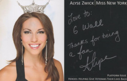 Alyse Zwick Miss New York USA Supermodel Hand Signed Photo - Attori E Comici 