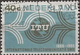 NETHERLANDS 1965 Centenary Of ITU - 40c ITU Emblem And Lines Of Communication FU - Oblitérés