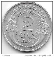 France  2 Francs  1947 B  Km 886a.2    Unc!!!! - 2 Francs