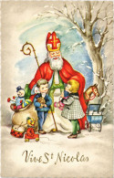 PC SAINT NICHOLAS, VIVE ST NICOLAS, Vintage EMBOSSED Postcard (b51283) - Saint-Nicholas Day