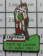 617 Pin's Pins / Beau Et Rare / SPORTS / CYCLISME TOUR DE FRANCE COTE DE LAVAUR 1991 MAILLOT A POIS - Cyclisme