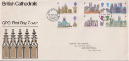 1969 Grossbritannien >FDC Mi:GB 516-521, Sn:GB 589-594, Yt:GB 563-568, Cathedrals - 1952-1971 Pre-Decimal Issues