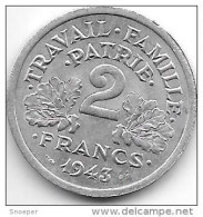 France  2 Francs  1943  Km 904.1    Xf+!!!! - 2 Francs