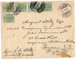 FINLANDE YT N°29 MULTIPLES SUR LETTRE OBLITERES OIULAINEN POUR L'ANGLETERRE - Cartas & Documentos