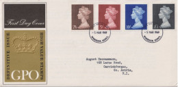 1969 Grossbritannien >FDC  Mi:GB 507-510, Sn:GB MH18-21, Yt:GB 487-490, Königin Elisabeth II. - Vordezimal Machin - 1952-1971 Pre-Decimal Issues