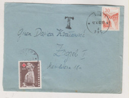 YUGOSLAVIA 1960 VIS    Nice  Cover To ZAGREB , Postage Due Charity Stamp - Lettres & Documents