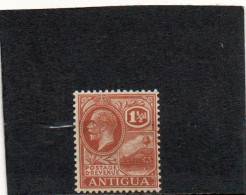 GRANDE BRETAGNE    ANTIGUA  1 1/2 D  1921    Y&T: 58   Neuf Avec Trace De Charnière - 1960-1981 Ministerial Government