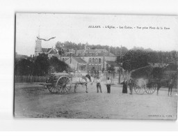 AILLANT : L'Eglise, Les Ecoles, Vue Prise Place De La Gare - état - Aillant Sur Tholon