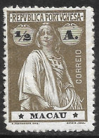 Macao Macau – 1913 Ceres Type 1/2 Avos Mint Stamp - Unused Stamps