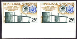 Gabon (1964) Imperforate Pair. World Meteorology Day. Scott No 170, Yvert No 168. - Clima & Meteorología