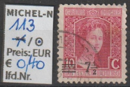 1915 - LUXEMBURG - FM/DM "Großherzogin Marie Adelheid" 7 1/2 C A. 10 C Lilarot - O  Gestempelt - S.Scan (Lux 113o) - 1914-24 Marie-Adelaide