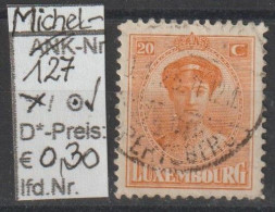 1922 - LUXEMBURG - FM/DM "Großherzogin Charlotte" 20 C Rotorange - O  Gestempelt - S.Scan (Lux 127o) - 1921-27 Charlotte Di Fronte