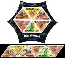 BOTSWANA  2020 SPIDERS OF BOTSWANA COMPLETE SET WITH ODD SHAPE MINIATURE SHEET MS MNH - Botswana (1966-...)