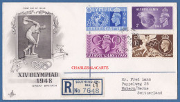 GREAT BRITAIN 1948  GEORGE VI  S.G. 495-498  LONDON OLYMPIC GAMES  ILLUSTRATED  F.D.C. - ....-1951 Vor Elizabeth II.