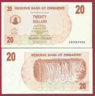 Zimbabwe --20 Dollars  2007---NEUF/UNC --(48) - Simbabwe