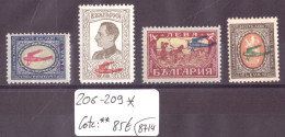 BULGARIE - No Michel 206-209 * ( NEUFS AVEC CHARNIERE )  -   COTE**: 85 €  - ( WARNING: NO PAYPAL ) - Airmail