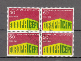 LIECHTENSTEIN 1969  BLOC DE 4   N° 442   OBLITERES   CATALOGUE  ZUMSTEIN - Used Stamps
