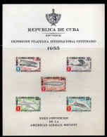 BF0 - CUBA 1955 Yvert BF 14, Habana Philatelic Exposition, American Airmail Society  MNH - Blocks & Kleinbögen