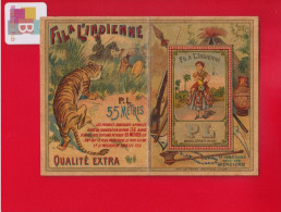 Rare Et Superbe Carnet Calendrier  P.L Fil Indienne Tigre 1894 Lith Lefebvre Lille  Doré - Tamaño Pequeño : ...-1900
