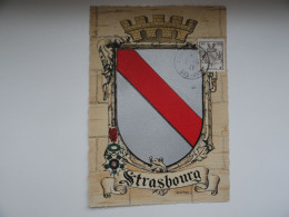 CARTE MAXIMUM CARD ARMOIRIE DE STRASBOURG CACHET ORDINAIRE FRANCE - Sonstige & Ohne Zuordnung