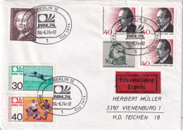 Germany 1974 Express Cover: Football Fussball Soccer Calcio; FIFA World Cup; Berlin: Germany - Chile Match Day - 1974 – Alemania Occidental