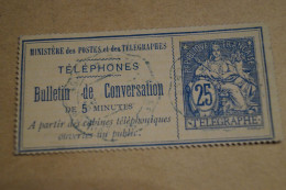 RARE,bulletin De Conversation De 5 Minutes,postes Et Télégraphes,belles Oblitérations Pour Collection - Telegramas Y Teléfonos