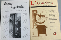 14 Revues De Littérature : L’Obsedante / Encres Vagabondes /Autour De La Litterature /Noir Et Blanc, Littérature / Le Jo - Paquete De Libros