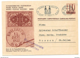 253 - 98 - Entier Postal  "musée Postal" Oblit Mécanique St Gallen 1946 - Entiers Postaux