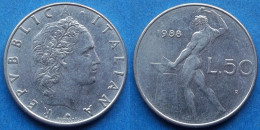 ITALY - 50 Lire 1988 R "Vulcan" KM# 95.1 Republic Lira Coinage (1946-2002) - Edelweiss Coins - 50 Lire