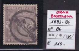 GRAN BRETAGNA 1883-84 N°86 USATO - Usados