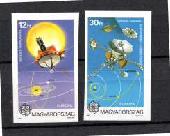 Hungary 1991 Set IMPERVED Europe/CEPT/Space Stamps (Michel 4133/34 B) MNH - Unused Stamps