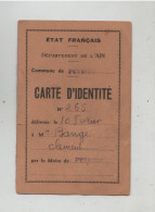 Carte D'identité Bange Peyrieu Avec Photo  Et Détails Au Verso - Non Classés