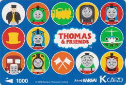 Carte Prépayée JAPON - TRAIN Locomotive THOMAS - ZUG - JAPAN Prepaid Kansai K Card - 3771 - Eisenbahnen