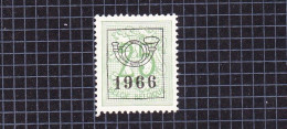 1966 Nr PRE774(*) Zonder Gom.Heraldieke Leeuw:25c.Opdruk 1966. - Typografisch 1951-80 (Cijfer Op Leeuw)