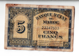 MAROC - 5 Francs 1944 - Marruecos