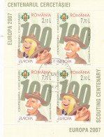 SCOUT,EUROPA CEPT  2007,BLOCK USED,ROMANIA - Used Stamps