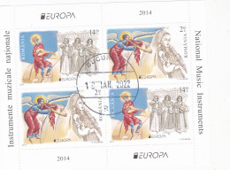 MUZIC EUROPA CEPT 2014,BLOCK USED,ROMANIA - Used Stamps