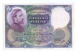 Spain 50 Pesetas 1931 - 50 Peseten