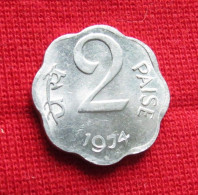 India 2 Paise 1974 H KM# 13.6 *V2T  Hyderabad Mint Inde Indien Indies Paisa - Inde