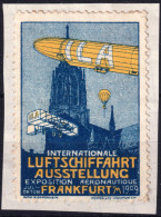 ALLEMAGNE / GERMANY - 1909 - "ILA" Frankfürt Luftschiffahrt Ausstellung - Airship Exhibition Poster Stamp (défaut) - Sonstige & Ohne Zuordnung