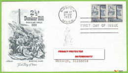 Voyo  USA FDC 1959  Sc#1034 Bunker Hill - 1951-1960